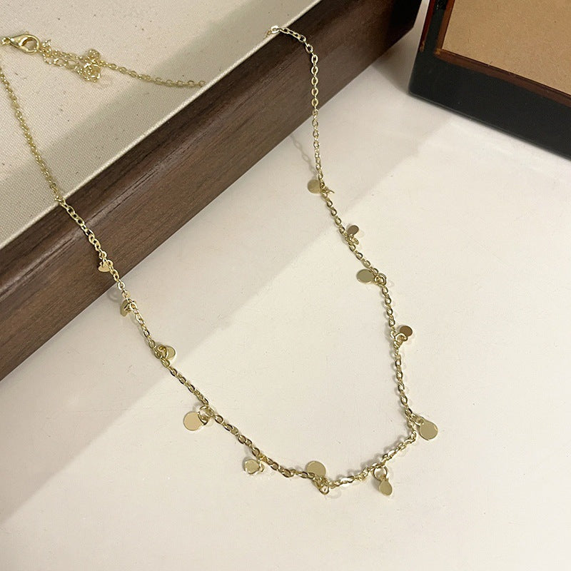 Wholesale French retro star and moon necklace colorful beaded clavicle chain